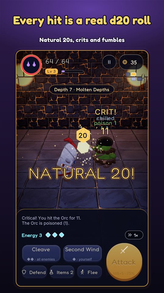 A natural 20 in battle